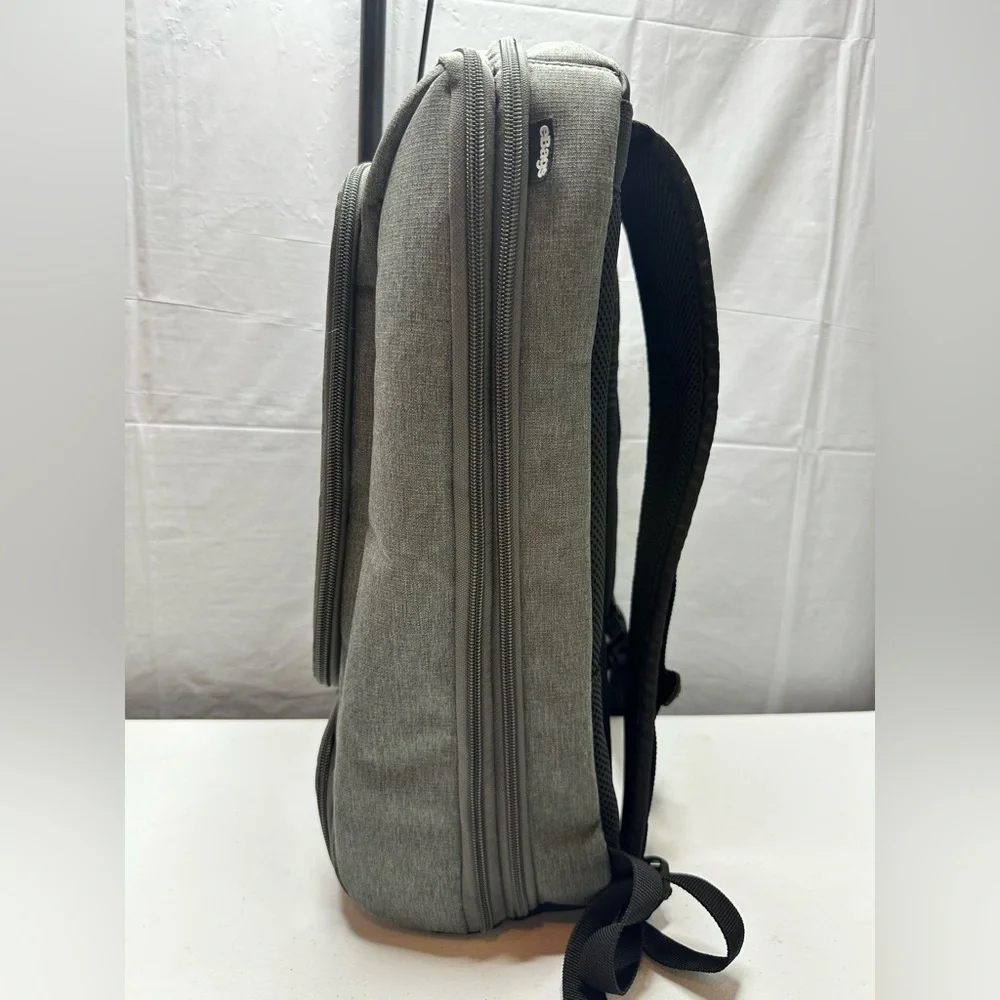 eBags EB2146-16 USB Travel Professional Slim Laptop Backpack Gray W/ Orange Int. - Picture 4 of 16